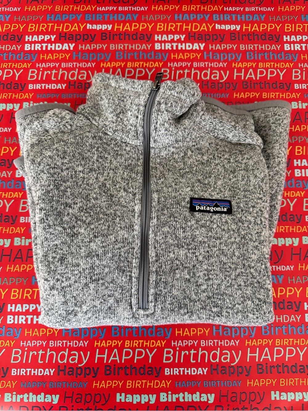 Patagonia gray heathered quarter zip fleece